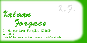kalman forgacs business card